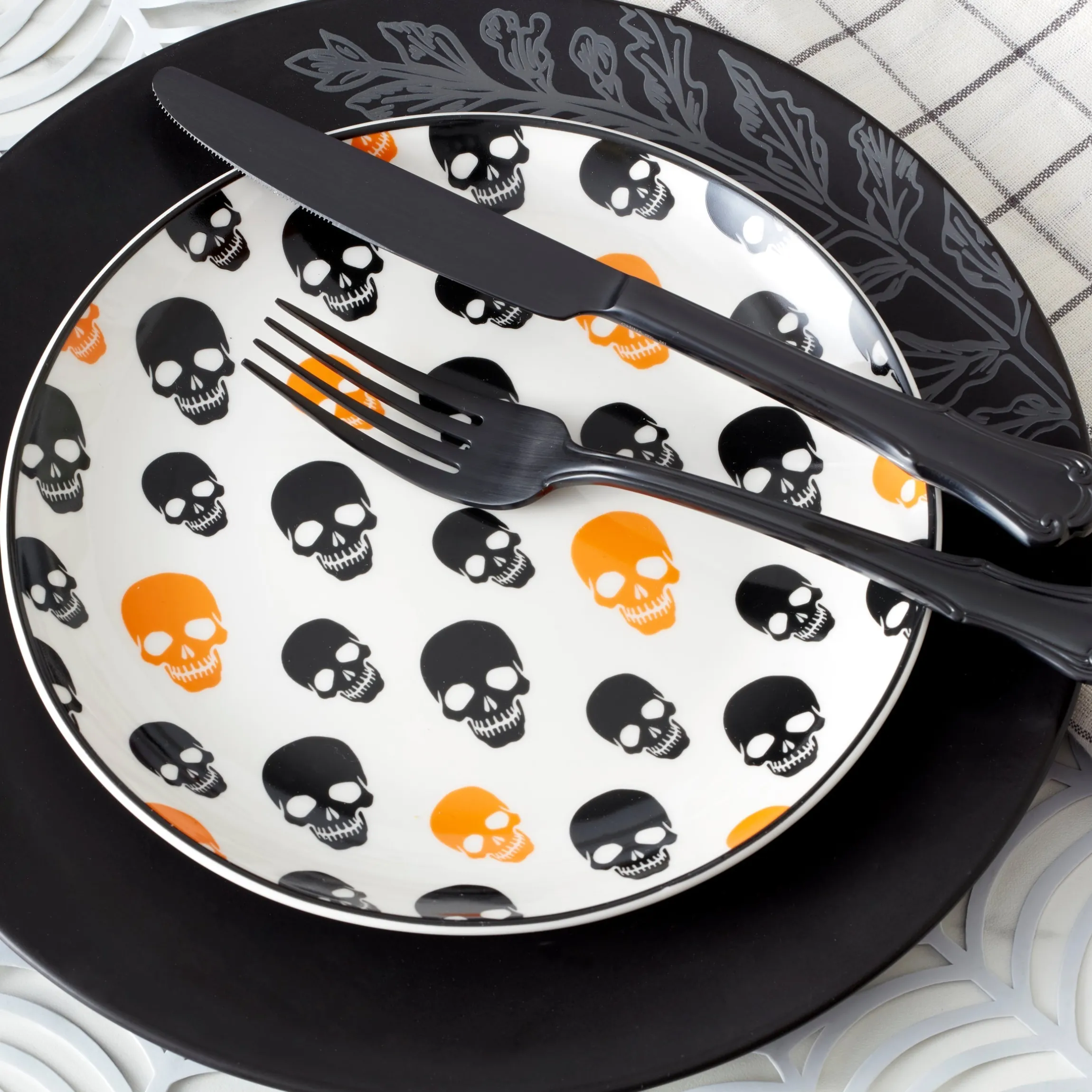 Roseto Charcoal 12-Piece Dinnerware Set