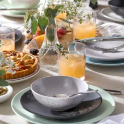 Roseto French Blue 12-Piece Dinnerware Set