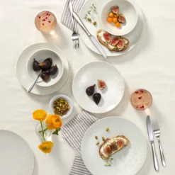 Roseto White 12-Piece Dinnerware Set