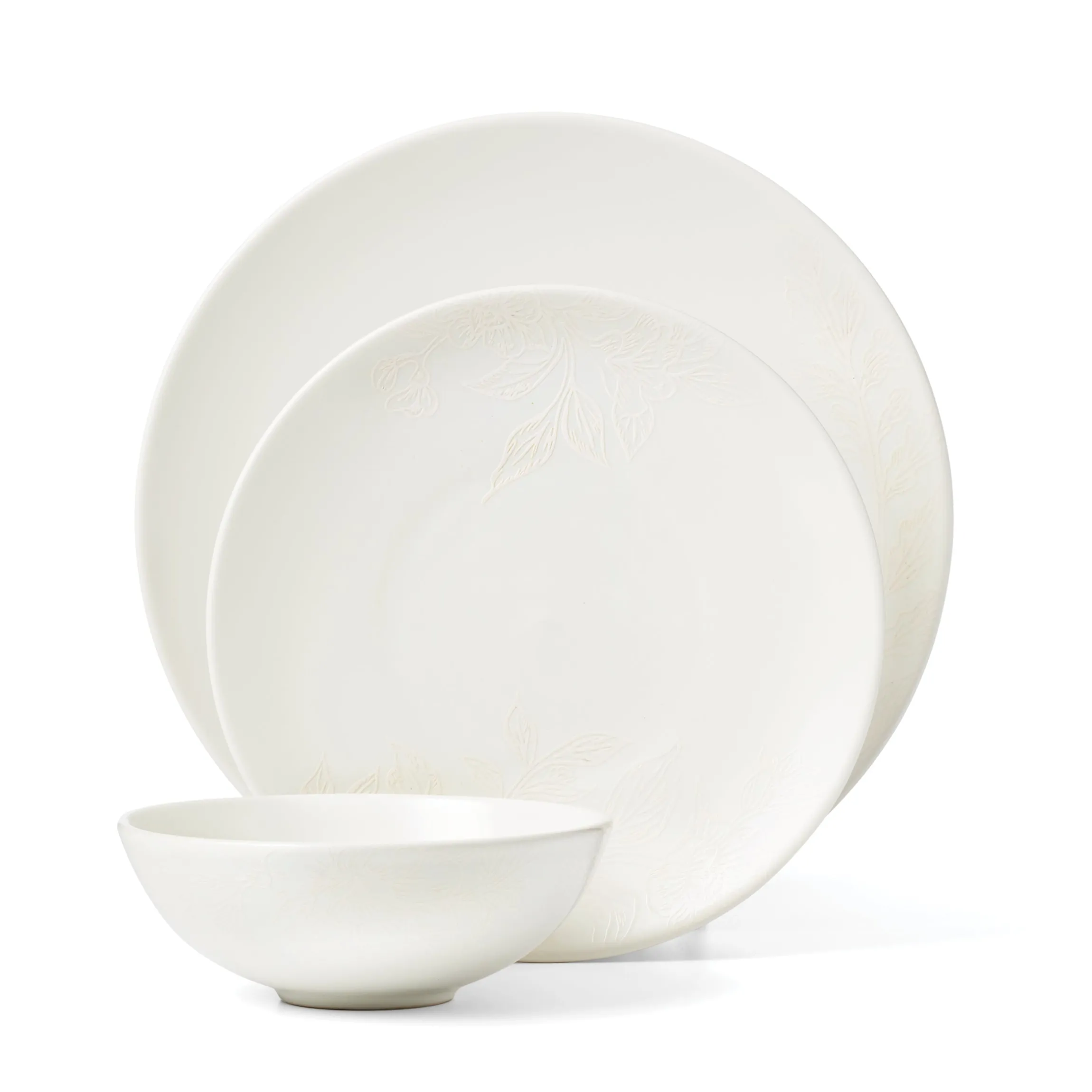 Roseto White 12-Piece Dinnerware Set
