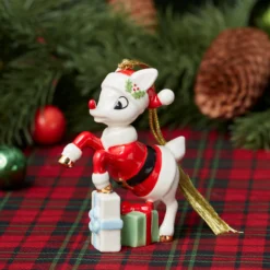 Rudolph in a Santa Suit Ornament