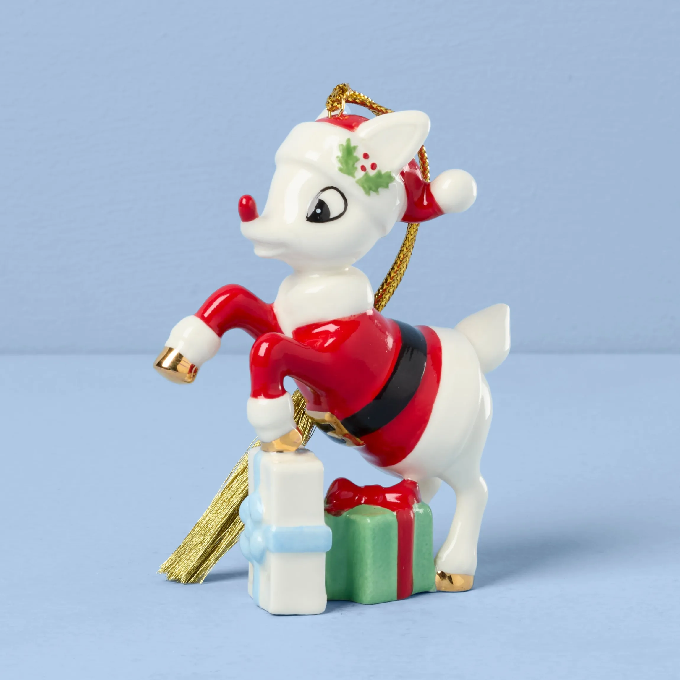 Rudolph in a Santa Suit Ornament