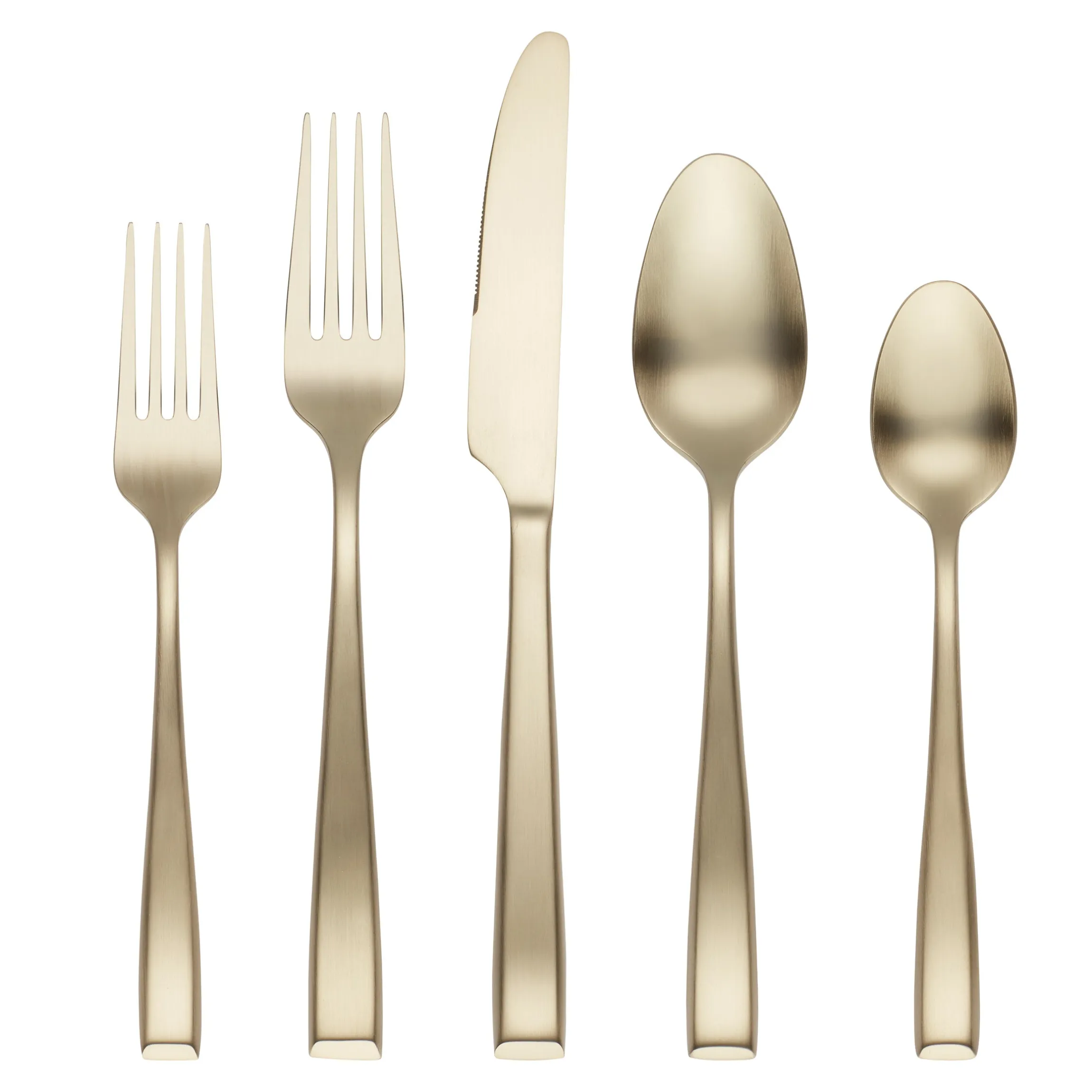 Samira Champagne Satin 20-Piece Flatware Set