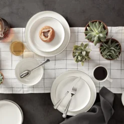 24 Seven Black Rim 12-Piece Dinnerware Set