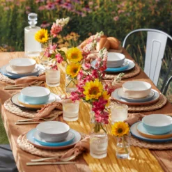 24 Seven Colors Pumice 12-Piece Dinnerware Set