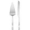 Silver Peony 2-Piece Dessert Set