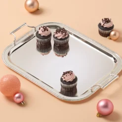 Silverplate Rectangular Tray With Handles