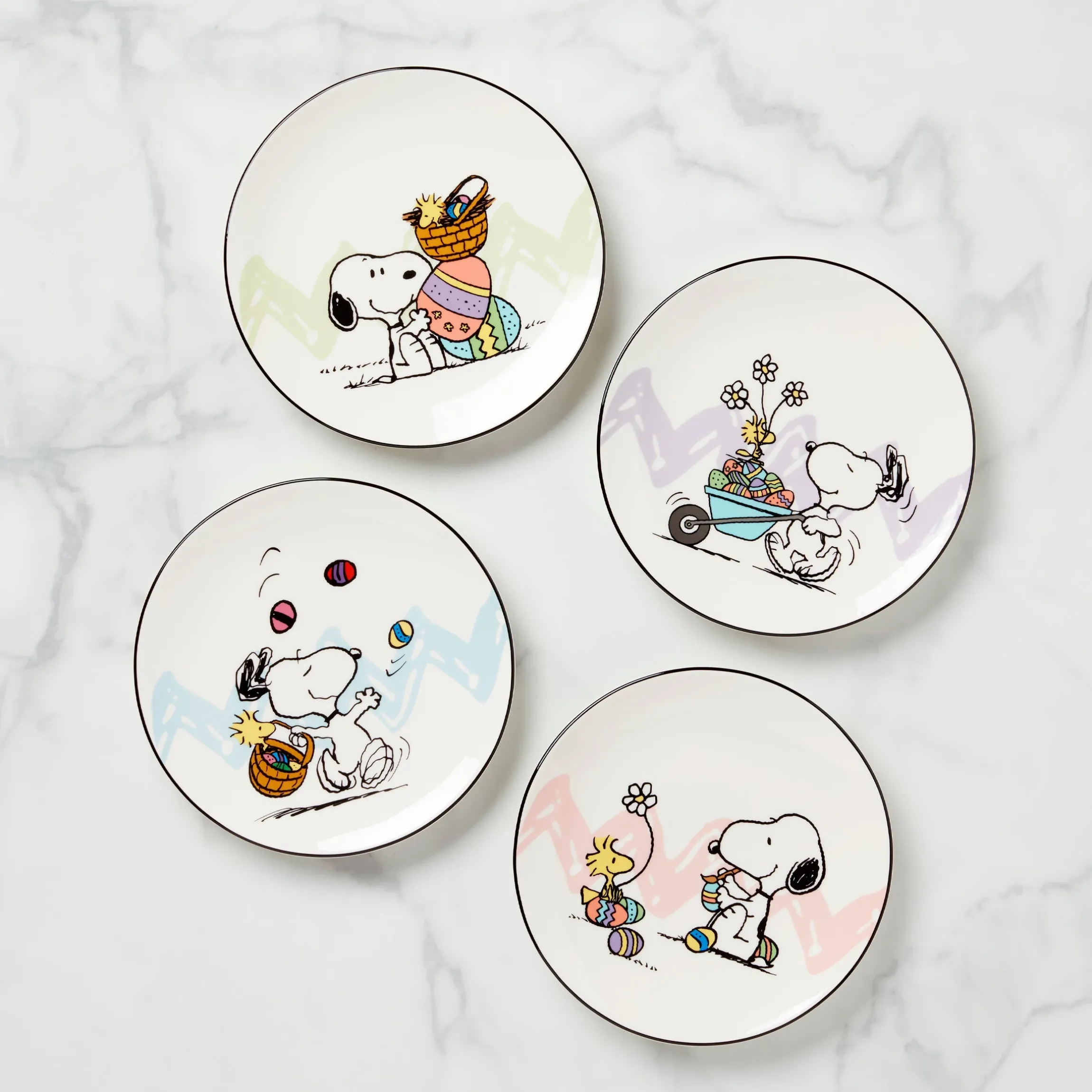 Snoopy Easter Accent Plates, Set of 4