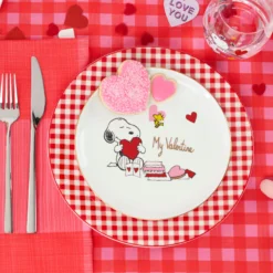 Snoopy Valentine's Day Accent Plates, Set of 4
