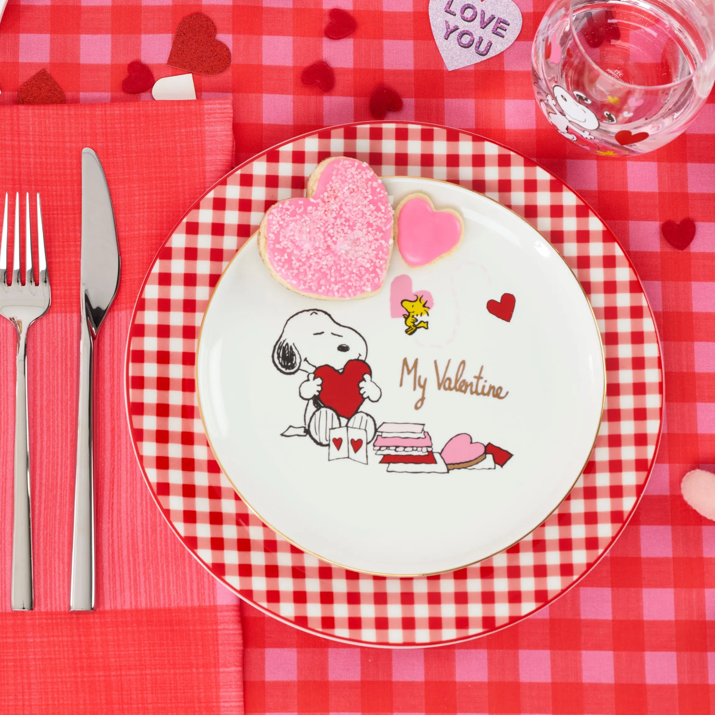 Snoopy Valentine's Day Accent Plates, Set of 4