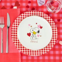 Snoopy Valentine's Day Accent Plates, Set of 4