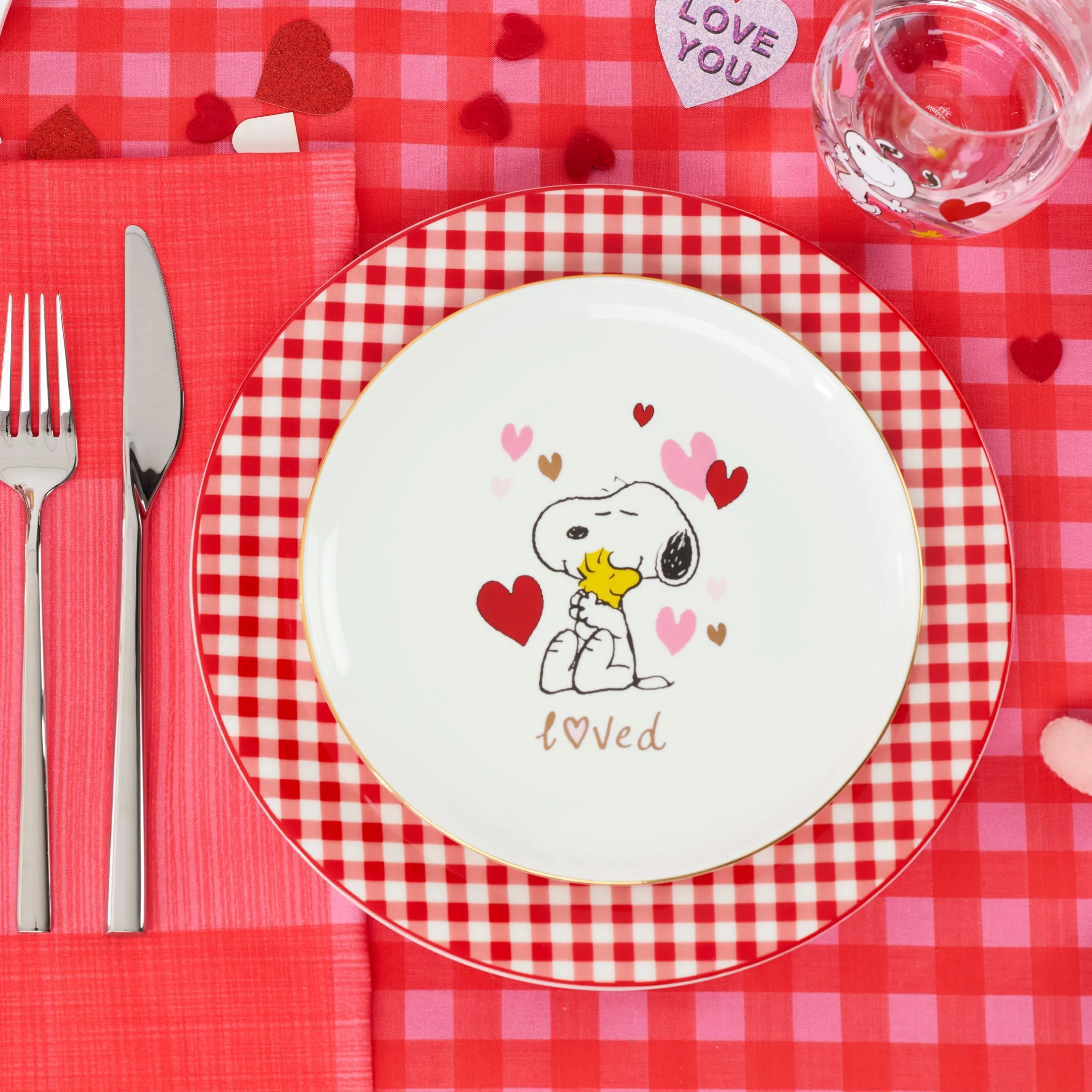 Snoopy Valentine's Day Accent Plates, Set of 4