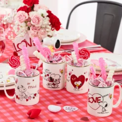 Snoopy Valentine's Day Mugs, Set of 4