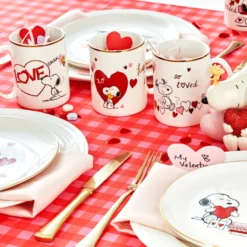 Snoopy Valentine's Day Mugs, Set of 4