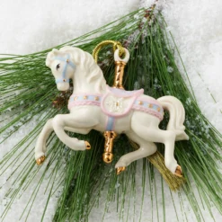 Snowflake Carousel Horse Ornament