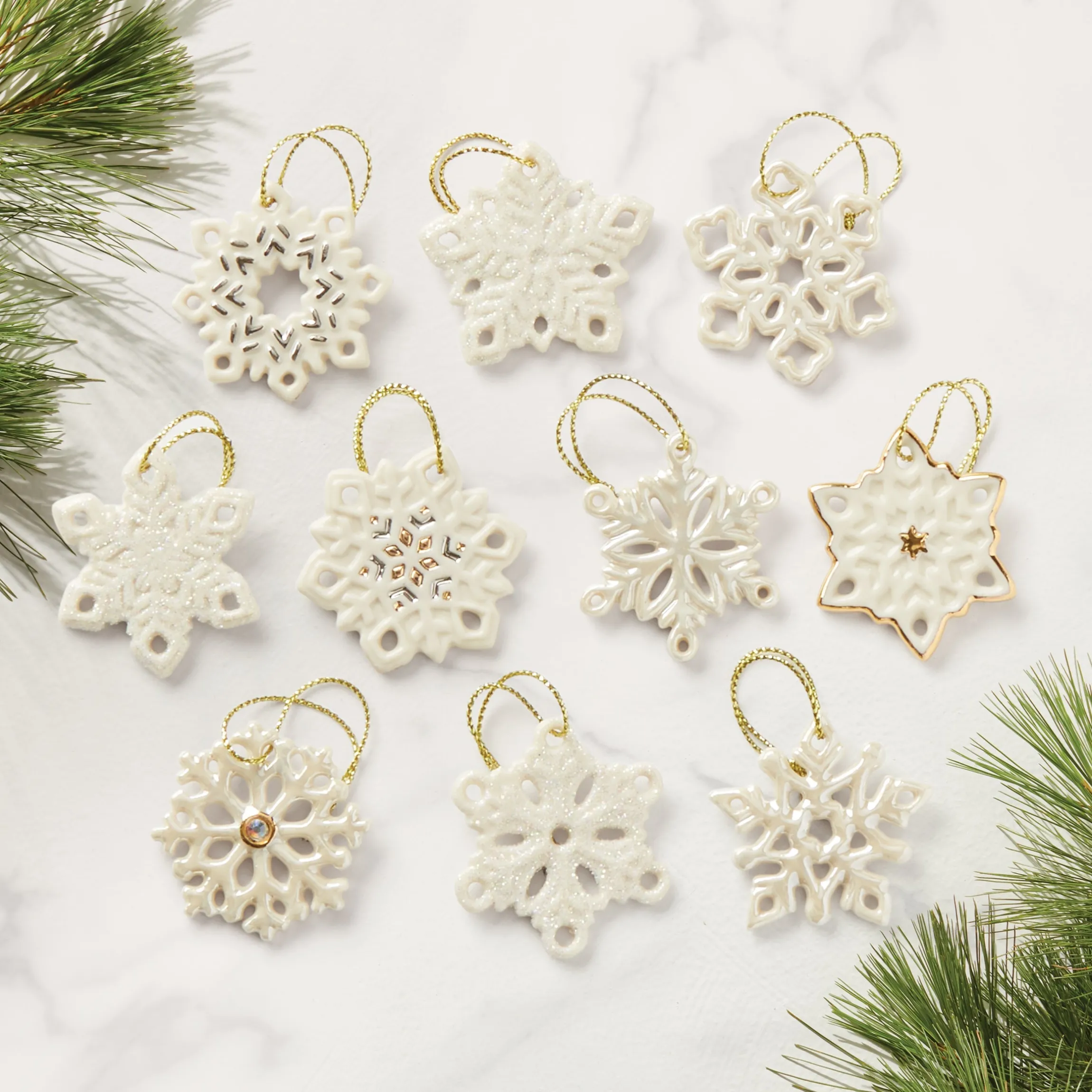 Snowflake 10-Piece Mini Ornament Set