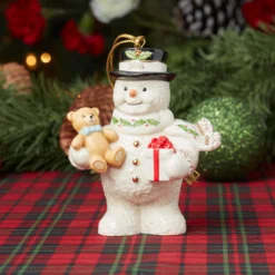 2026 Snowman with Teddy Bear Ornament