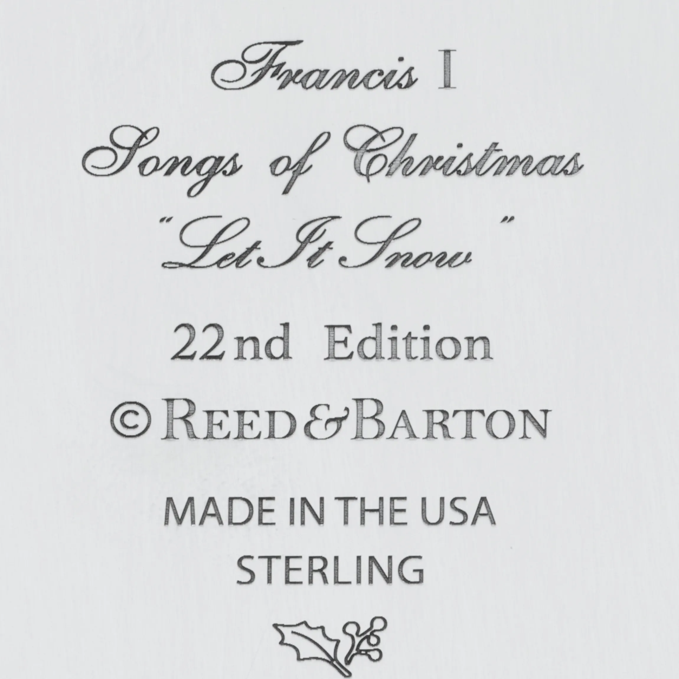 Songs Of Christmas Sterling Silver Ornament
