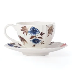 Sprig & Vine White Teacup & Saucer