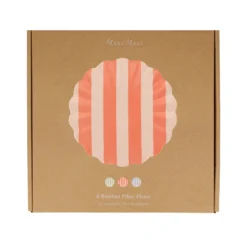 Stripey Assorted Bamboo Small Plates, Set of 6