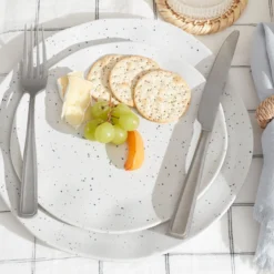 Terrazzo Melamine Cream 12-Piece Dinnerware Set
