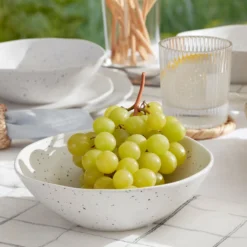 Terrazzo Melamine Cream 12-Piece Dinnerware Set