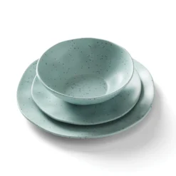 Terrazzo Melamine Mint 12-Piece Dinnerware Set