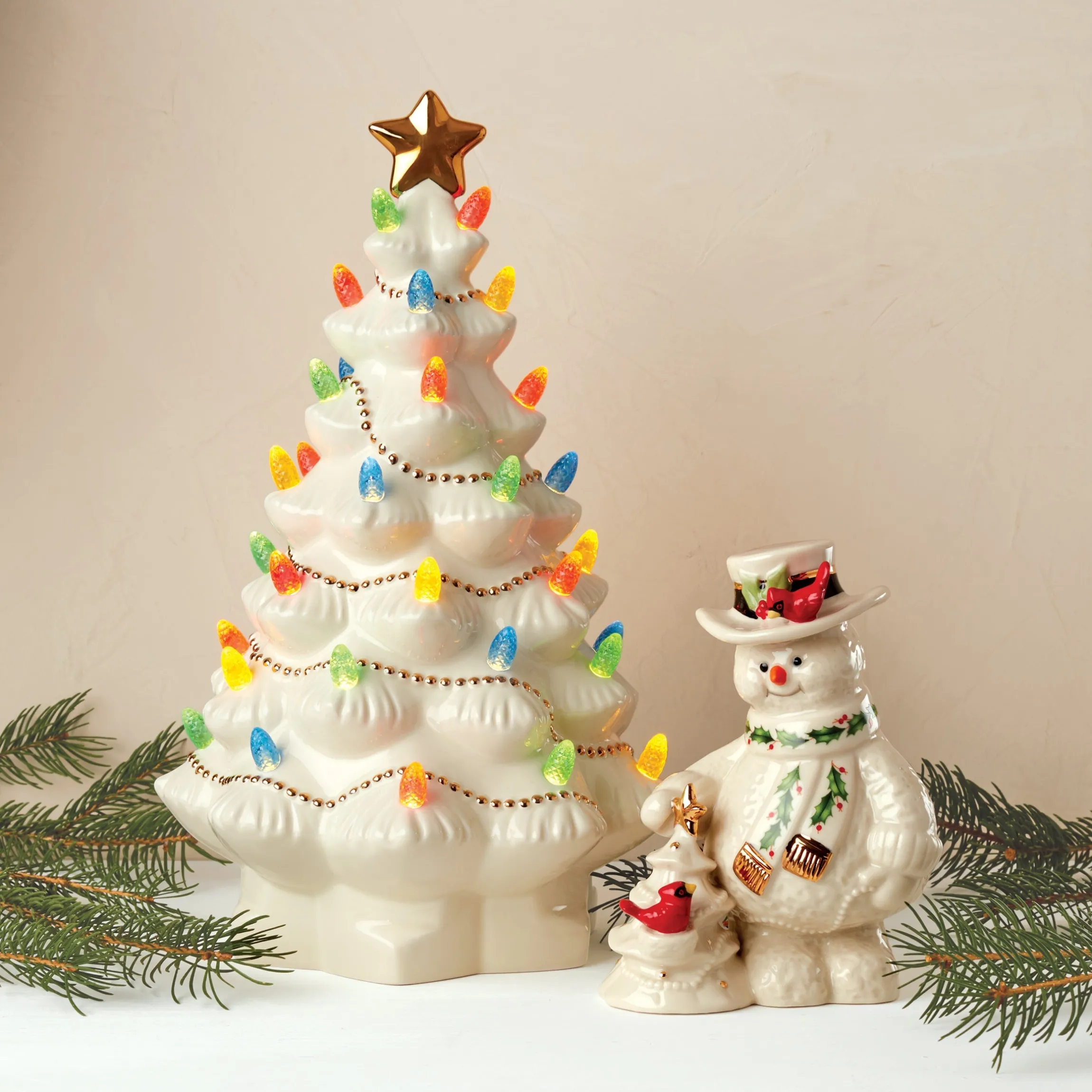 Treasured Traditions Ivory Lit Tree