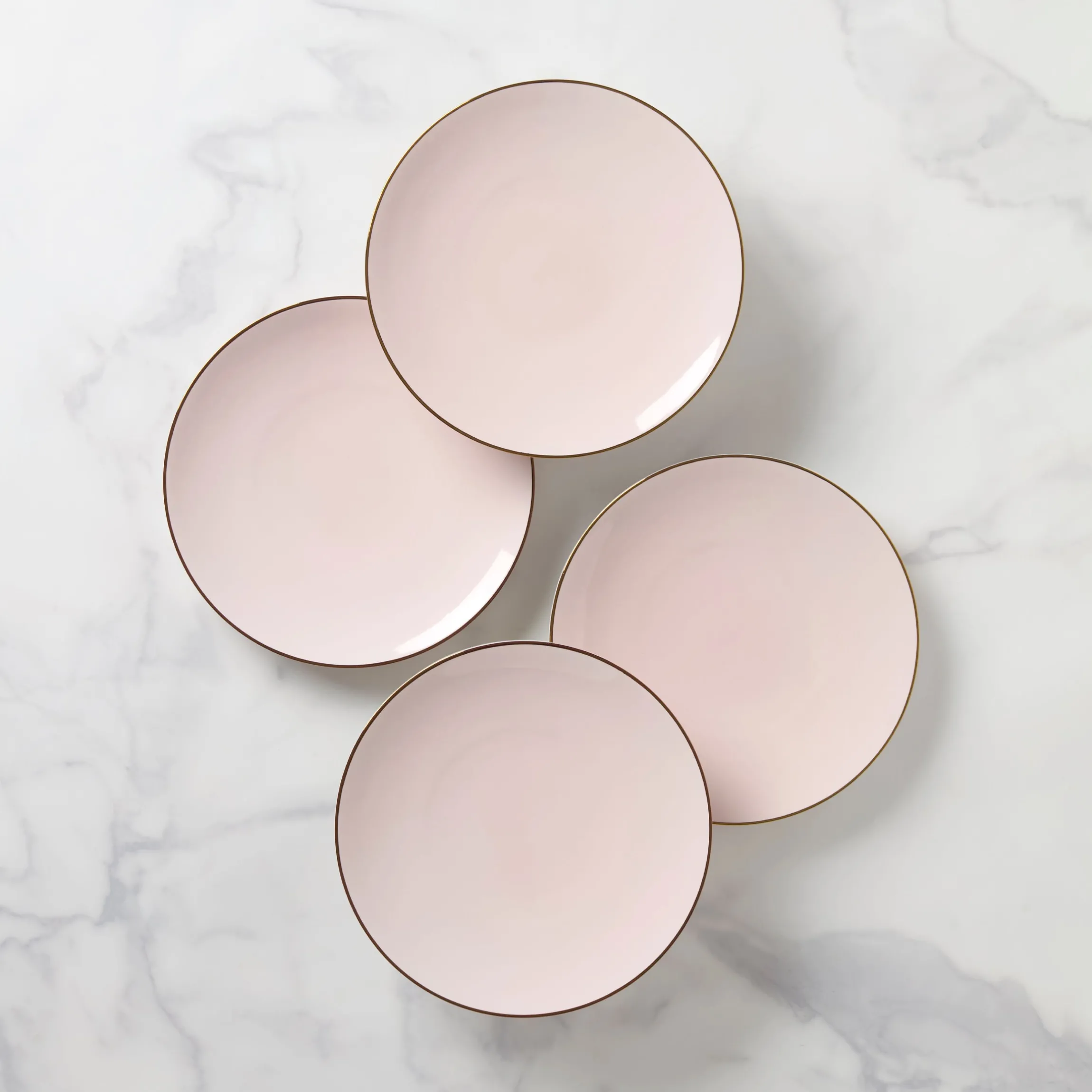 Trianna Blush Coupe Salad Plates, Set of 4