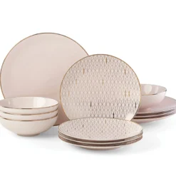 Trianna Blush 12-Piece Dinnerware Set
