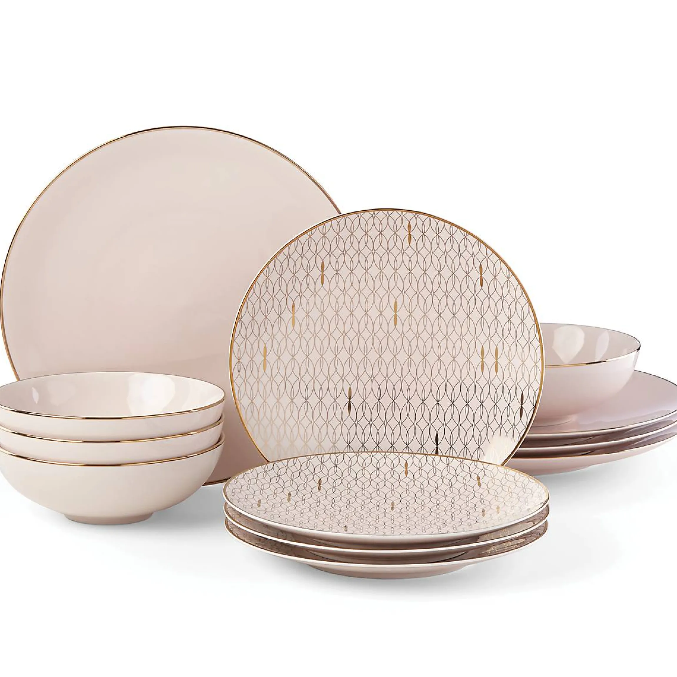 Trianna Blush 12-Piece Dinnerware Set