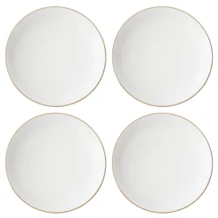 Trianna White Coupe Dinner Plates, Set of 4