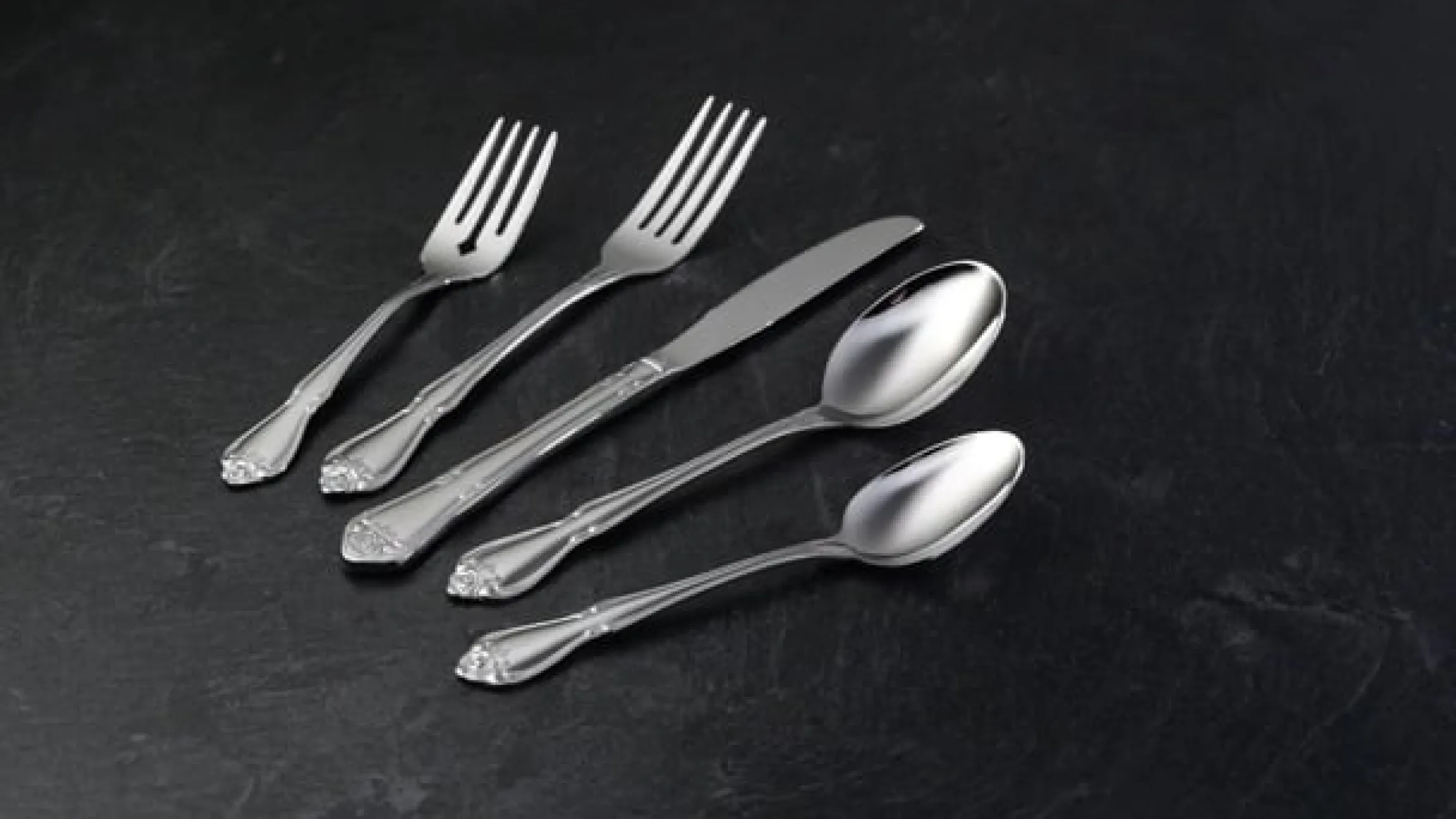 True Rose 45 Piece Everyday Flatware Set, Service For 8