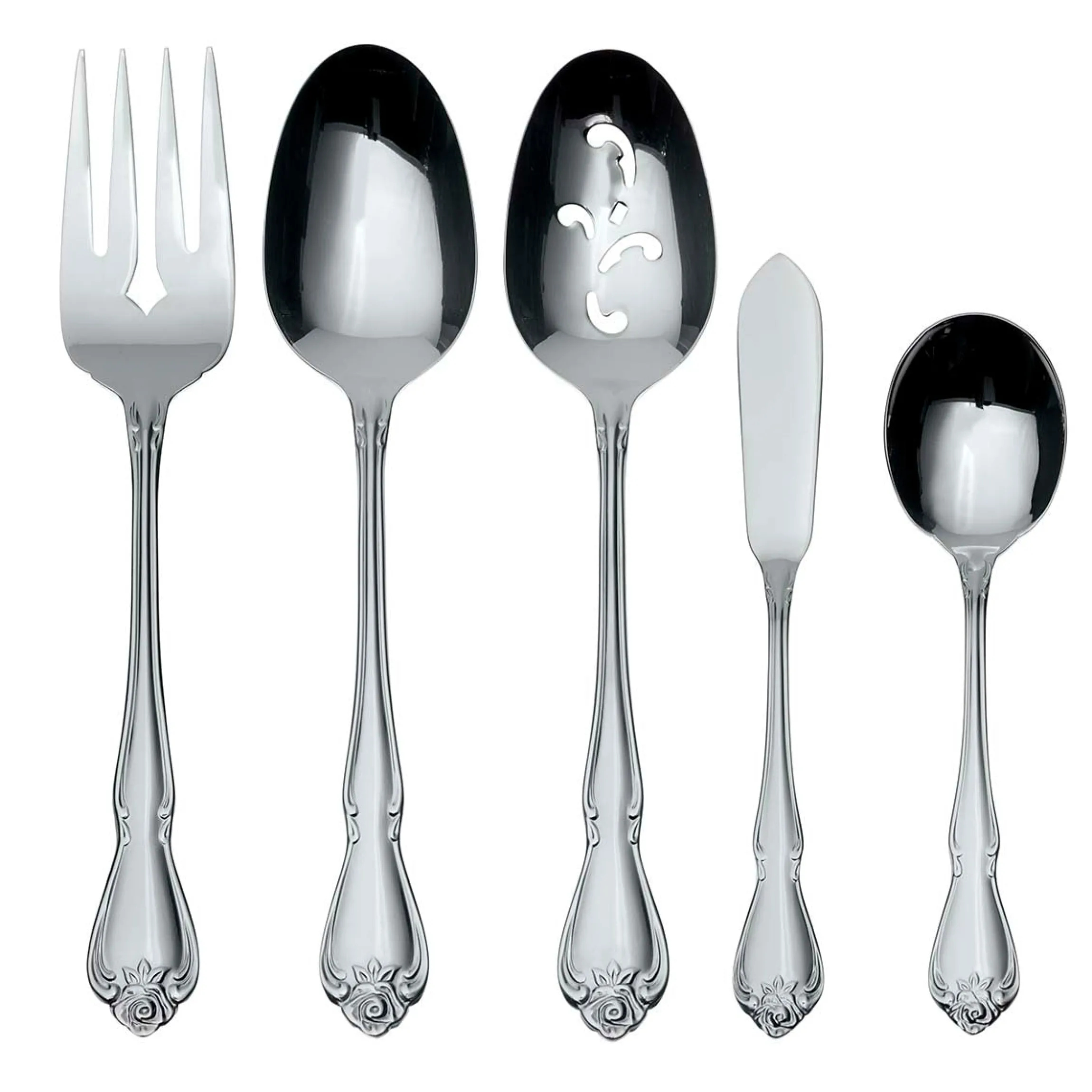 True Rose 5 Piece Everyday Flatware Serving Set