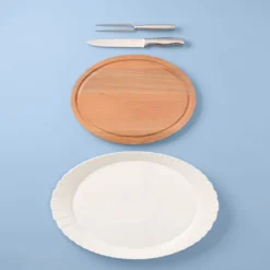 Turkey Platter and Carving Set of 4