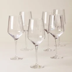 Tuscany Classics Angled Optic Wine Glasses, Set of 6