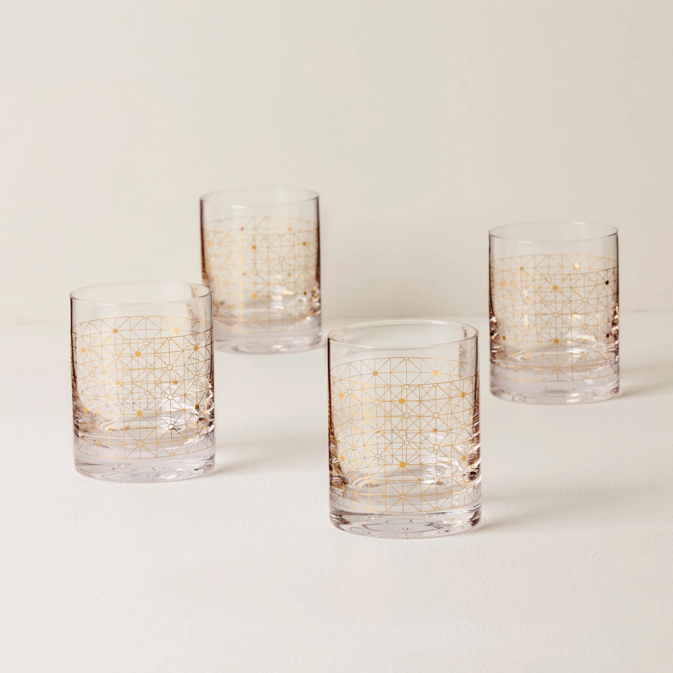 Tuscany Classics Gold Dust Double Old-Fashioned Glasses, Set of 4