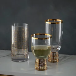 Tuscany Classics Gold Dust Highball Glasses, Set of 4