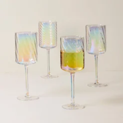 Tuscany Classics Iridescent White Wine Glasses, Set of 4
