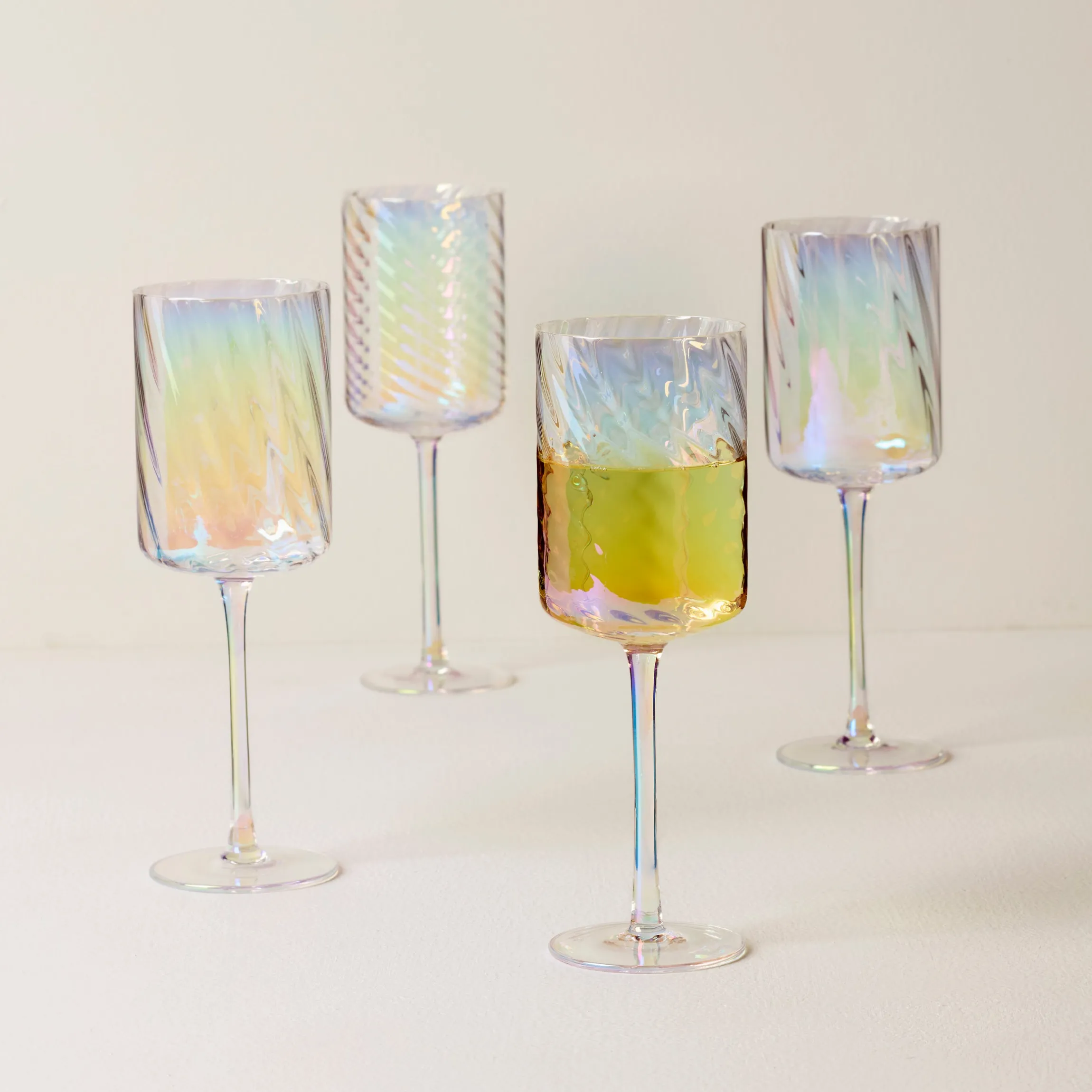 Tuscany Classics Iridescent White Wine Glasses, Set of 4