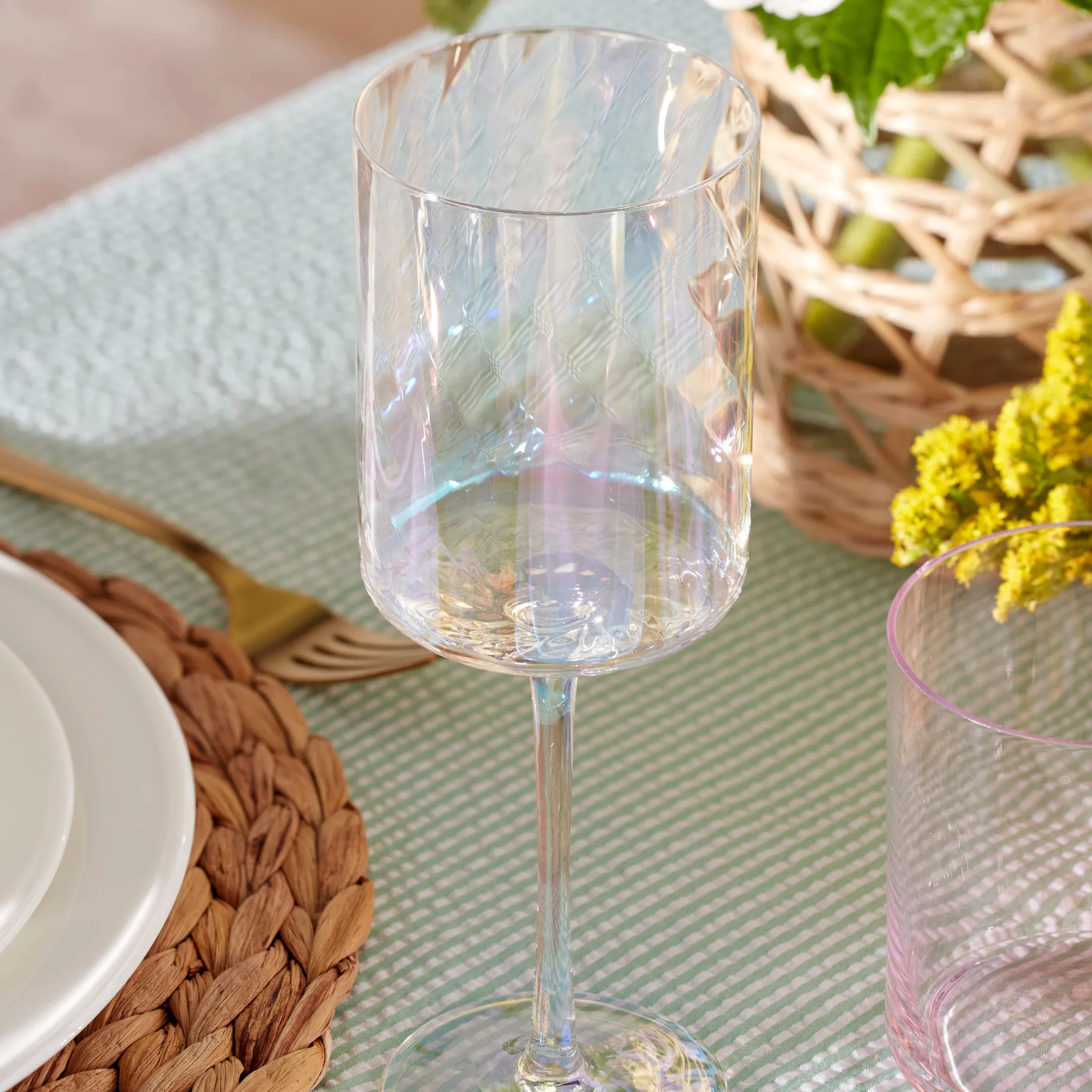 Tuscany Classics Iridescent White Wine Glasses, Set of 4