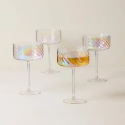 Tuscany Classics Iridescent Coupe Glasses, Set of 4
