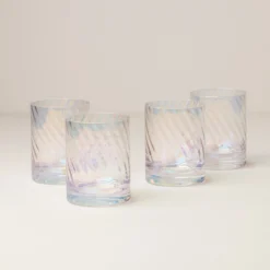 Tuscany Classics Iridescent Double Old-Fashioned Glasses, Set of 4