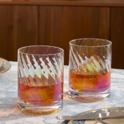 Tuscany Classics Iridescent Double Old-Fashioned Glasses, Set of 4