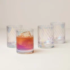 Tuscany Classics Iridescent Double Old-Fashioned Glasses, Set of 4