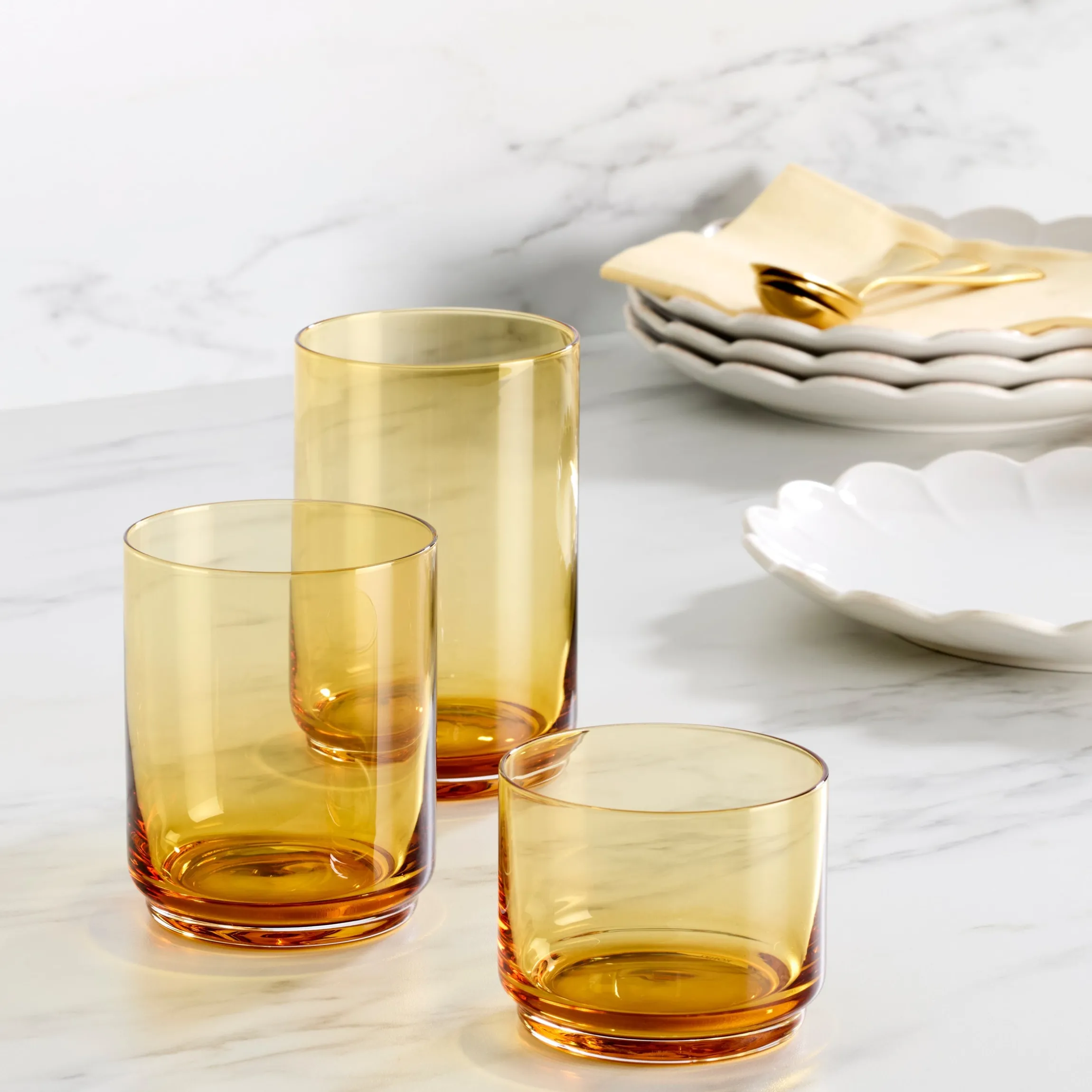 Tuscany Classics Stackable Amber Coolers, Set of 4