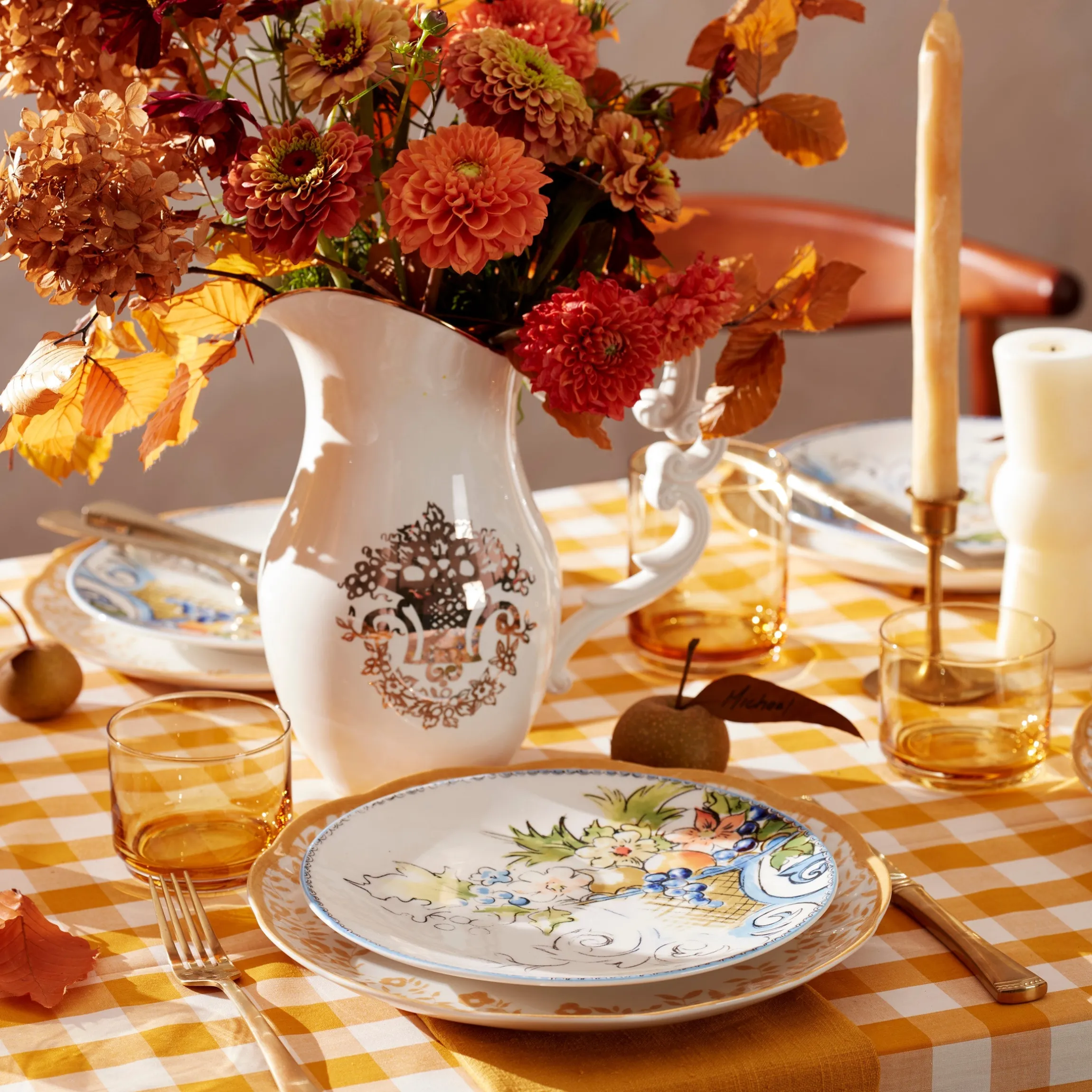 Tuscany Classics Stackable Amber Short Glasses, Set of 4