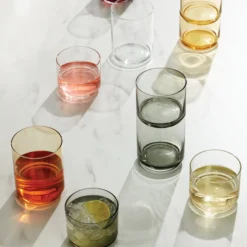 Tuscany Classics Stackable Amber Tall Glasses, Set of 4