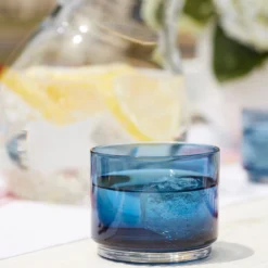 Tuscany Classics Stackable Blue Short Glasses, Set of 4