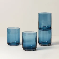 Tuscany Classics Stackable Blue Tall Glasses, Set of 4